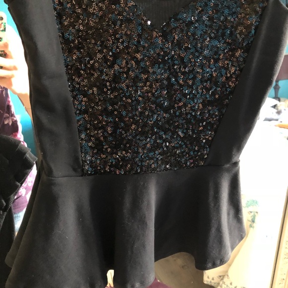 Bebe Sequin Peplum Dressy Top - Picture 5 of 6